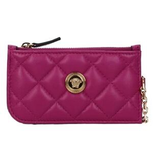 ONE DAY SALE!! Versace La Medusa nappa leather keychain card holder wallet NEW